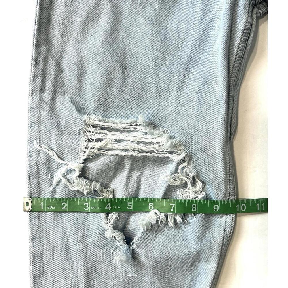 S.O.N.G. 90s Boyfriend Jeans Destroyed Light Blue Size 9/29 - Picture 13 of 15